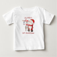 Baby 1. Weihnachten Santa und Rentiere Personalisi