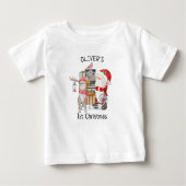 Baby 1 Weihnachten Weihnachten und Rentier mit Sch Baby T-shirt (Vorderseite)