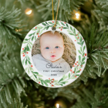 Baby 1. Weihnachts-Foto-Ornament
