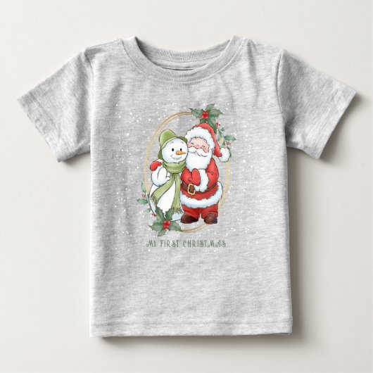 Baby 1 Weihnachts Weihnachtsmann Rudolph T - Shirt (Vorderseite)