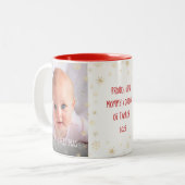 Baby 1. Weihnachtsfeier Vater Schneeflocken Foto Zweifarbige Tasse (Vorderseite Links)