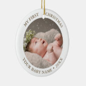 Baby 1. Weihnachtsfest Foto Keramik Ornament (Rechts)