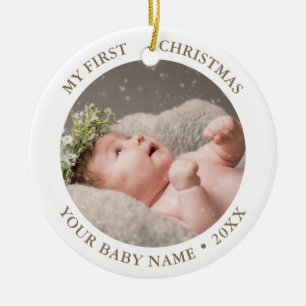 Baby 1. Weihnachtsfest Foto Keramik Ornament