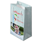 Baby 1. Weihnachtsfest Foto Kleine Geschenktüte (Vorderseite Schrägansicht)