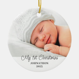 Baby 1. Weihnachtsfoto Name Ornament