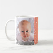 Baby 1 Weihnachtsgroßeltern Custom Foto Peach Kaffeetasse (Links)