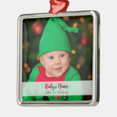 Baby 1. Weihnachtsjahr Foto Script Name Premium Ornament Aus Metall (Links)