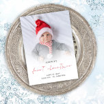 Baby 1 Weihnachtskarte Foto Overlay Holiday Card<br><div class="desc">Baby 1. Weihnachts Foto Overlay Holiday Card. Feiern Sie die erste Ferienzeit Ihres Babys, indem Sie ein beliebtes Foto Ihrer neuen Ankunft mit Ihren festlichen Grüße teilen. Ersetzen Sie das Foto einfach durch Ihr eigenes und personalisieren Sie es mit Ihrem Gruß und Ihren Namen unten. Erste Weihnachten ist in einem...</div>