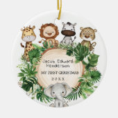 Baby 1. Weihnachtssafari Jungle Tiere Keramik Ornament (Vorne)