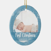 Baby 1. Weihnachtsschneeflocke Adorable Keramik Ornament (Rechts)
