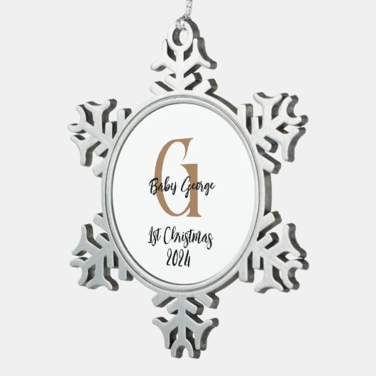 Baby 1. Weihnachtsschneeflocke Gerahmte Ornament (Rechts)