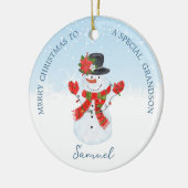 Baby 1. Weihnachtsschneemann Keramik Ornament (Links)