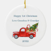 Baby 1. Weihnachtsschneemann Keramik Ornament (Hinten)