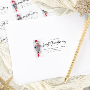 Baby 1. Weihnachtszeit Foto Name Rücksendeadresse Adressaufkleber