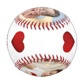 Baby 1st Christmas 4 Photo Keepsake Baseball (Rückseite)