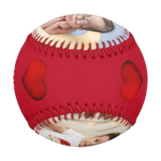 Baby 1st Christmas 4 Photo Keepsake Baseball (Rückseite)