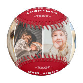 Baby 1st Christmas 4 Photo Keepsake Baseball (Vorderseite)