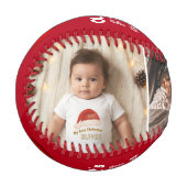 Baby 1st Christmas 4 Photo Keepsake Baseball (Vorderseite Links)