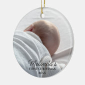 Baby 1st First Christmas Newborn New Baby Photo Keramik Ornament (Links)
