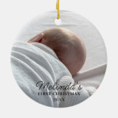 Baby 1st First Christmas Newborn New Baby Photo Keramik Ornament (Hinten)