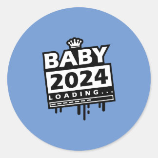 Baby 2024 Ladung Runder Aufkleber