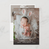 Baby 2 Foto Geburtsankündigung Dankeskarte (Vorne/Hinten)