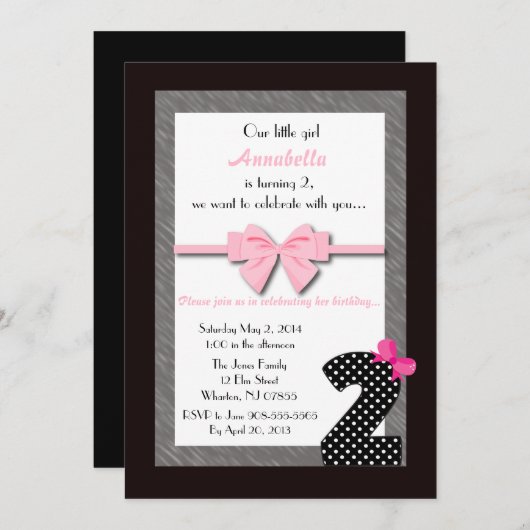 Baby-2. Geburtstag Einladung (Vorne/Hinten)