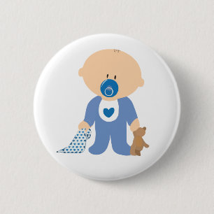 Baby-310259 Teddy Schnuller Decke blau Button