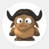 Baby 3-D Gnu Sticker (Vorderseite)