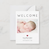 Baby 3 Foto Begrüßungsanzeige Mitteilungskarte (Vorderseite)