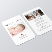 Baby 3 Foto Begrüßungsanzeige Mitteilungskarte