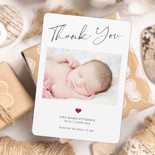 Baby 3 Foto danke Skriptgeburtserklärung Mitteilungskarte