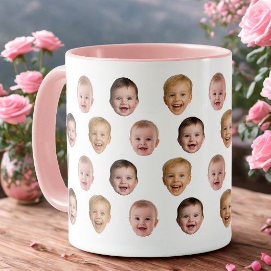 Baby 3 Photo Face Mug, Personalized Gift Tasse