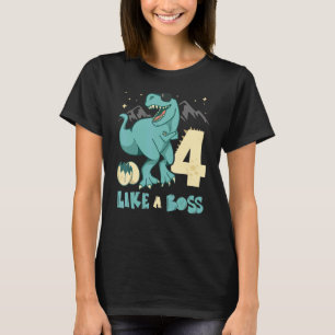 Baby 4th Birthday Boy Girl 4 Jahre wie ein Boss Re T-Shirt