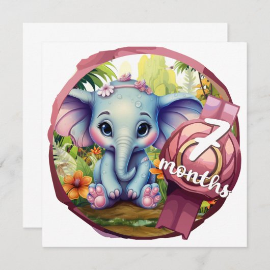 Baby - 7 Months Einladung (Vorne/Hinten)