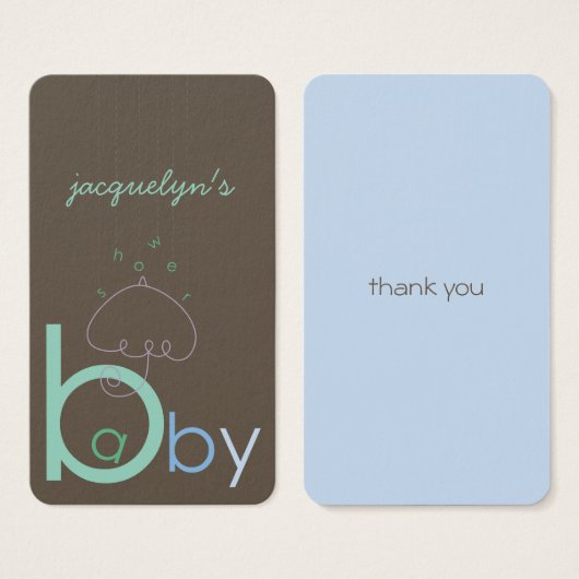 Baby "a" in B Blue Boy Baby Shower DIY Geschenkmar (Vorne & Hinten)
