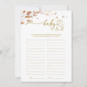 Baby A-Z Game Fall Baby Dusche Einladung (Vorderseite)