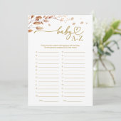 Baby A-Z Game Fall Baby Dusche Einladung (Stehend Vorderseite)