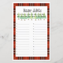 Baby ABCs Kleines Lumberjack Baby Shower Game