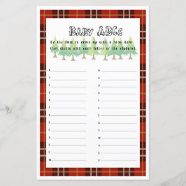 Baby ABCs Kleines Lumberjack Baby Shower Game