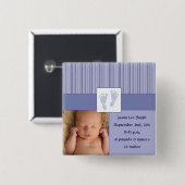 Baby-Abdruck-Geburt - Blau Button (Vorne & Hinten)