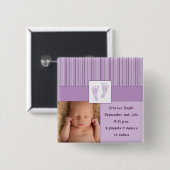 Baby-Abdruck-Geburt - lila Button (Vorne & Hinten)