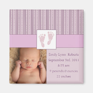 Baby-Abdruck-Geburt - Rosa Magnet