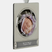 Baby-addieren erste Weihnachtsverzierung Babys Banner-Ornament Silber (Rechts)