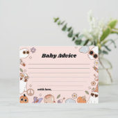 Baby Advice Groovy Halloween Baby Showcard Hinweiskarte (Stehend Vorderseite)