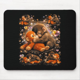 Baby-Affe Cute Punch Umarmer Plüsch Mousepad