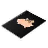 Baby-Affe, der rückwärts auf ein Schwein fährt Notizblock (Linke Seite)