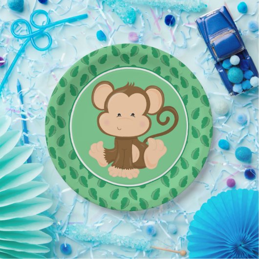 Baby-Affe der Safari-Tier-| Pappteller (Party)
