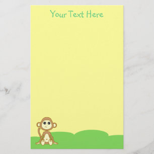 Baby-Affe-Gelb-Briefpapier Briefpapier