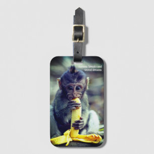 Baby-Affe isst Banane Gepäckanhänger